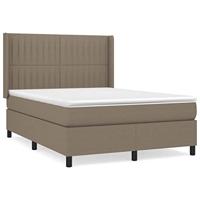 Boxspring met matras stof taupe 140x190 cm - thumbnail
