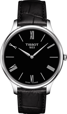Horlogeband Tissot T0634091605800A / T610042813 Leder Zwart 18mm