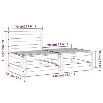 Tuinbank zonder armleuning met voetenbank grenenhout wasbruin