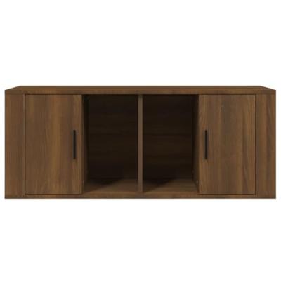 Tv-meubel 100x35x40 cm bewerkt hout bruineikenkleurig