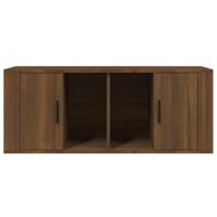 Tv-meubel 100x35x40 cm bewerkt hout bruineikenkleurig - thumbnail