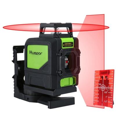 901CR H360 graden / V130 graden Laser-niveau die betrekking hebben op muren en vloeren 5 lijn rood Beam IP54 Water / stof proof(Red)