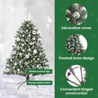 VidaXL Kunstkerstboom met 150 led groen 150 cm pvc en plastic en staal - thumbnail