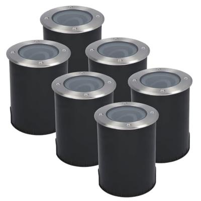 Set van 6 Lilly LED Grondspots - Dimbaar - Kantelbaar - GU10 fitting - Rond - IK10 - Tuinspot - Oprit - RVS - IP67 waterdicht