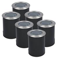 Set van 6 Lilly LED Grondspots - Dimbaar - Kantelbaar - GU10 fitting - Rond - IK10 - Tuinspot - Oprit - RVS - IP67 waterdicht - thumbnail