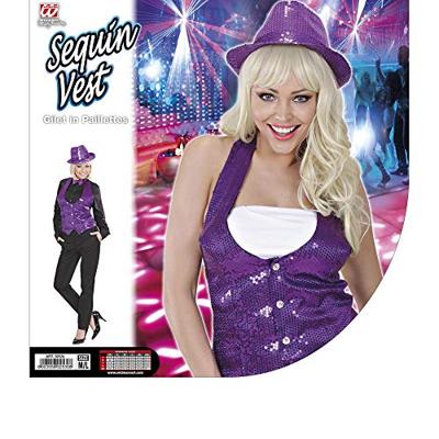 Pailletten glittervest paars dame