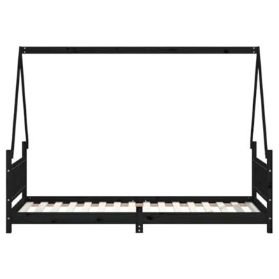 Kinderbedframe 80x200 cm massief grenenhout zwart Kinderbedframe 80x200 cm massief grenenhout zwart