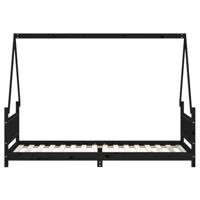 Kinderbedframe 80x200 cm massief grenenhout zwart - thumbnail