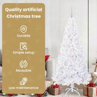 Kunstkerstboom met 300 LED Wit 180 cm PVC en staal - thumbnail