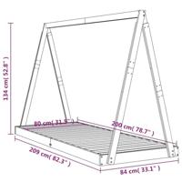 Kinderbedframe 80x200 cm massief grenenhout wit - thumbnail