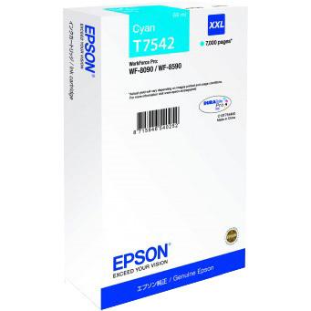T7542 - 69 ml - XXL formaat - cyaan - origineel - inktcartridge - voor WorkForce Pro WF-8090, WF-8090 D3TWC, WF-8090DW, WF-8590, WF-8590 D3TWFC, WF-8590DWF T7542 - 69 ml - XXL formaat - cyaan - origineel - inktcartridge - voor WorkForce Pro WF-8090, WF-8090 D3TWC, WF-8090DW, WF-8590, WF-8590 D3TWFC, WF-8590DWF
