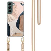 Samsung Galaxy S22 hoesje met beige koord - Abstract dots - thumbnail