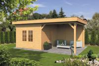 Tuindeco Oslo XL Overkapping type 4 678x430 cm Lariks/Douglashout blank- Plat dak- Onbehandeld lariks Douglas hout- Tuindeco - thumbnail