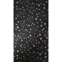 Zijdevloei papier 50x75cm 22gr 100 vel zwart met gouden sterren - thumbnail