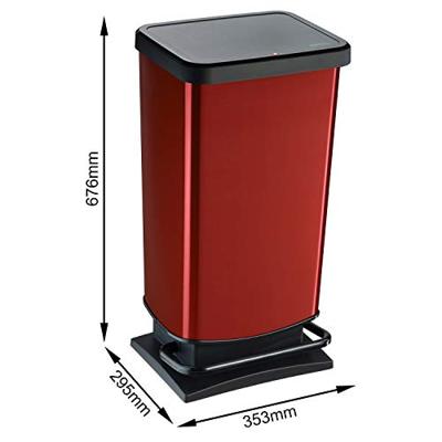 Rotho Paso Pedaalemmer 40L Rood Metallic Rotho Paso Pedaalemmer 40L Rood Metallic