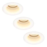 Set van 3 Mari LED inbouwspots verzonken - 4 Watt 345 lumen - 2700K warm wit - GU10 - Dimbaar - Rond - IP65 Waterdicht - Wit - Anti-glare - thumbnail