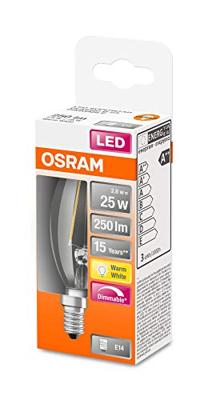 OSRAM HOMELIGHTING 4058075436824 LED-lamp Energielabel F (A - G) E14 Kaars 2.8 W = 25 W Warmwit (Ø x l) 35 mm x 97 mm 1 stuk(s)