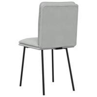 Eetkamerstoelen 4 st fluweel lichtgrijs - thumbnail