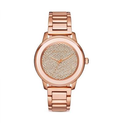 Michael Kors Dames MK6210 Kinley Crystal Rose-Tone roestvrij stalen horloge
