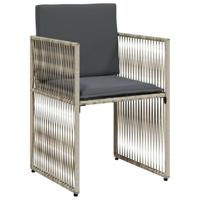 7-delige Tuinset met kussens poly rattan grijs - thumbnail