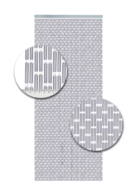 Vliegengordijn Hulzen Verspringen Zilver - 90cm x 210cm