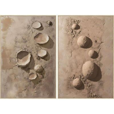 Schilderij Home ESPRIT Terra cotta Modern 82,5 x 4,5 x 122,5 cm (2 Stuks)