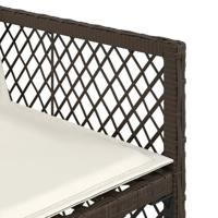 13-delige Tuinset met kussens poly rattan bruin - thumbnail