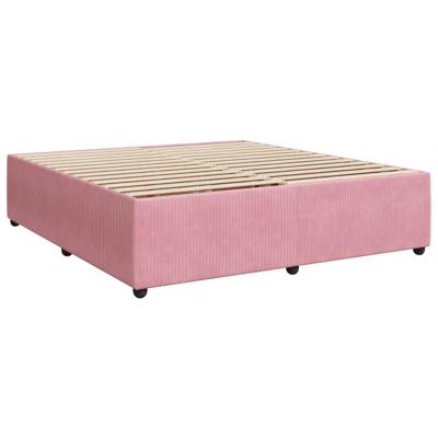 Boxspring met matras fluweel roze 200x200 cm