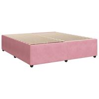 Boxspring met matras fluweel roze 200x200 cm - thumbnail