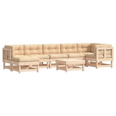 8-delige Loungeset met kussens massief hout