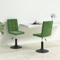 Eetkamerstoelen draaibaar 2 st fluweel donkergroen - thumbnail