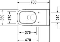 Duravit D-code wandcloset 70cm met spoelrand diepspoel wit 22280900002 - thumbnail