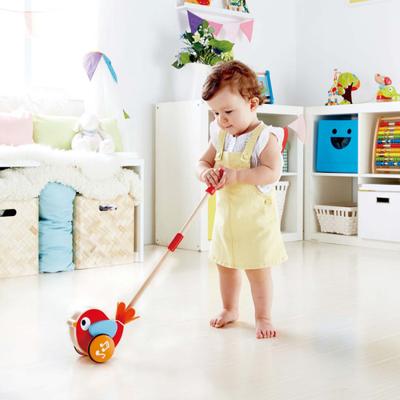 Hape lilly vogel houten duwstok met geluid Hape lilly vogel houten duwstok met geluid