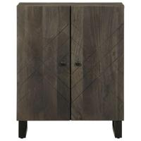 Dressoir 60x33x75 cm massief mangohout zwart - thumbnail