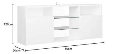 Tv-meubel met LED-verlichting 120x30x50 cm wit