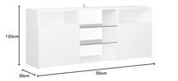 Tv-meubel met LED-verlichting 120x30x50 cm wit - thumbnail