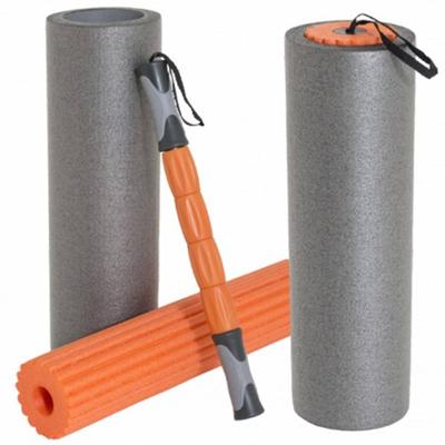 Sveltus foamroller 3-in-1 grijs/oranje 46 cm Sveltus foamroller 3-in-1 grijs/oranje 46 cm
