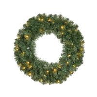 Everlands Imperial kerstkrans 60cm Groen LED - thumbnail