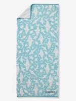 Personaliseerbare bad-/strandhanddoek, met gerecycled katoen blauw, bedrukt - thumbnail