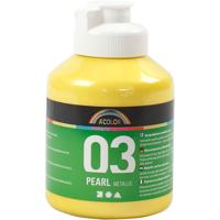 A-color Acrylverf metallic, metallic, geel, 500 ml/ 1 fles - thumbnail