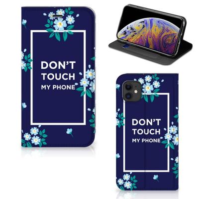 Apple iPhone 11 Design Case Flowers Blue DTMP