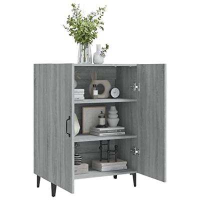 Dressoir 70x34x90 cm bewerkt hout grijs sonoma eikenkleurig