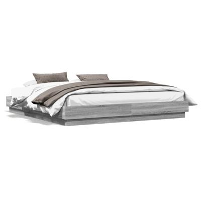 Bedframe met LED-verlichting grijs sonoma eikenkleur 200x200 cm