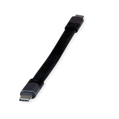 ROLINE USB4 Gen3x2 kabel, Emark, plat, C-C, male/male, zwart, 15 cm ROLINE USB4 Gen3x2 kabel, Emark, plat, C-C, male/male, zwart, 15 cm