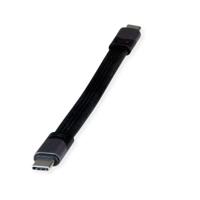 ROLINE USB4 Gen3x2 kabel, Emark, plat, C-C, male/male, zwart, 15 cm - thumbnail