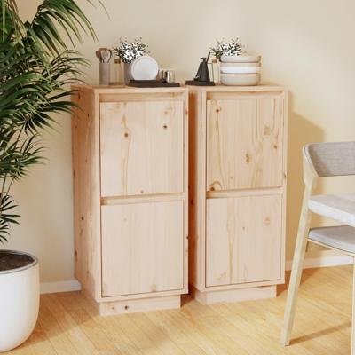 Dressoirs 2 st 31,5x34x75 cm massief grenenhout