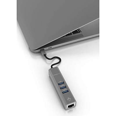 Terratec CONNECT C2 251735 USB-hub 3 poorten USB-A, RJ45 USB 3.2 Gen1 5 GBit/s Met ingebouwde netwerkaansluiting Grijs