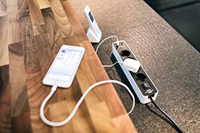 Brennenstuhl ecolor stekkerdoos 4-voudig met 2 USB-laadbussen (stekkerdoos USB met schakelaar en 1,5 m kabel) - 1153240026 - thumbnail