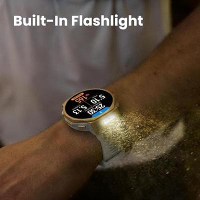 Amazfit T-Rex 3 Pro Outdoor-smartwatch, 44 mm, AMOLED-display, saffierdisplay, zaklamp, titanium lunette, dual-band, offline kaarten, 17 dagen accu, 180+ sportmodi, voor Android en iPhone