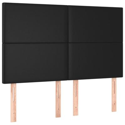Bedframe met hoofdbord kunstleer zwart 140x200 cm